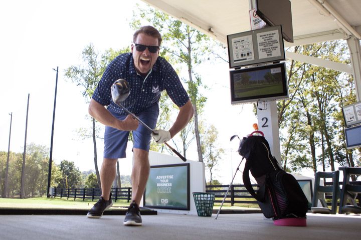 Exciting golf at a driving range