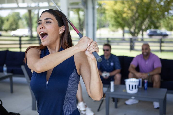 Fun golf at a driving range